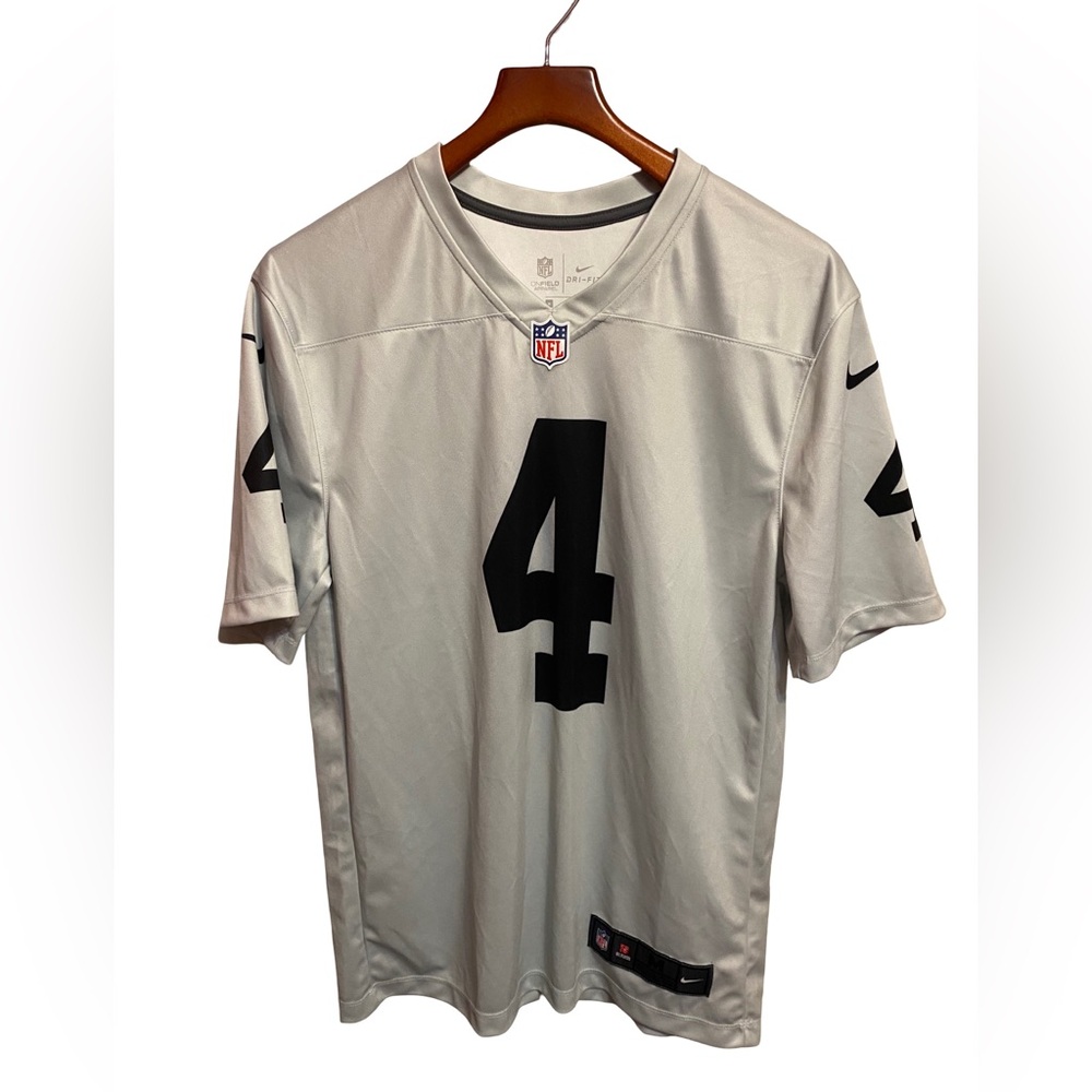 Nike Las Vegas Raiders Derek Carr #4 Jersey Men's M Stitched On Field Gray